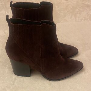 Marc Fisher Dark Brown Suede Ankle Booties